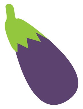 Beyaz arka planda mor patlıcan, illüstrasyon, vektör..