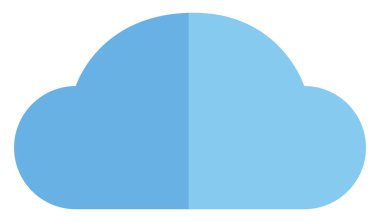Mavi bulut, illüstrasyon, vektör, beyaz arkaplan.