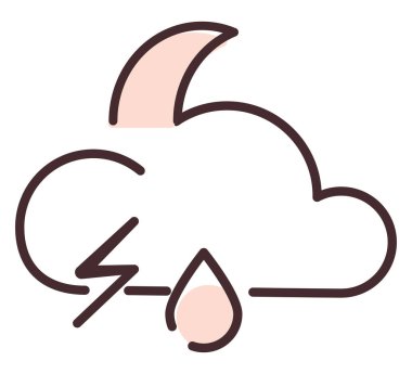 Sağanak yağmur, illüstrasyon, vektör, beyaz zemin üzerinde.