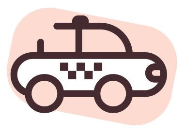 Beyaz arkaplanda pembe taşıma, illüstrasyon, vektör.