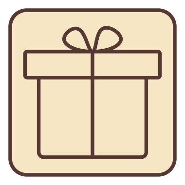 Beyaz arkaplanda doğum günü hediyesi, illüstrasyon, vektör.