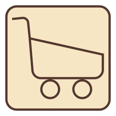 Alışveriş arabası, illüstrasyon, vektör, beyaz arka planda..