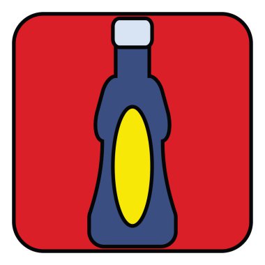 Mor likör şişesi, illüstrasyon, vektör, beyaz arka planda..