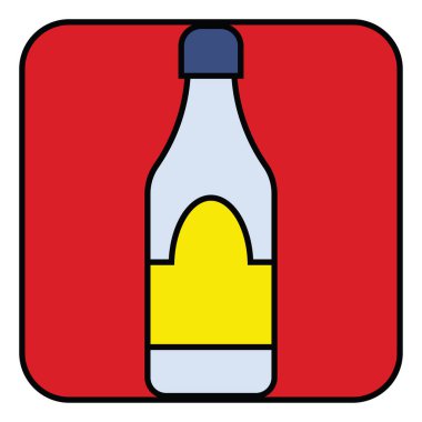 Votka şişesi, illüstrasyon, vektör, beyaz arka planda..