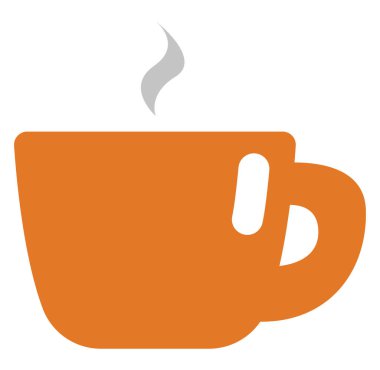 Turuncu bardakta sonbahar çayı, illüstrasyon, vektör, beyaz arka planda.