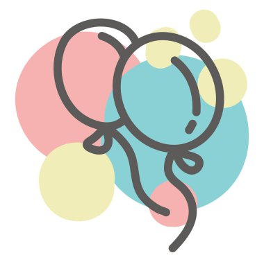 Beyaz arkaplanda iki balon, illüstrasyon, vektör..