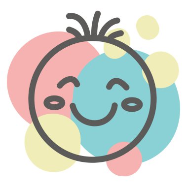 Beyaz arka planda küçük bir erkek bebek, illüstrasyon, vektör..