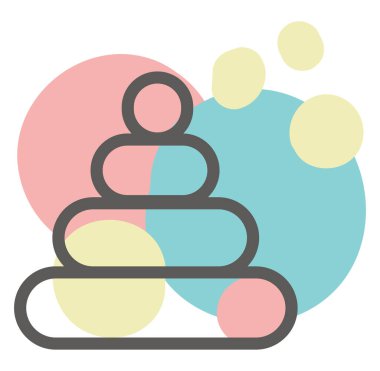 Beyaz arka planda bebek oyuncağı, illüstrasyon, vektör.