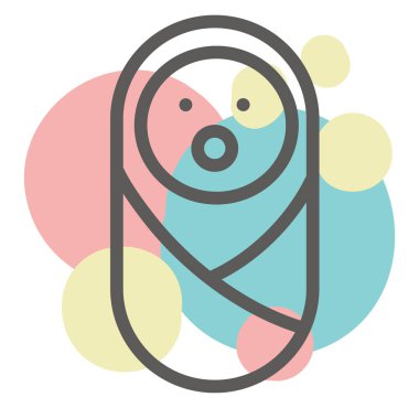 Yeni doğan bebek, illüstrasyon, vektör, beyaz arka planda.