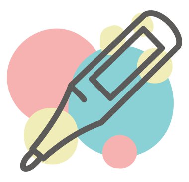 Beyaz zemin üzerinde bebek termometresi, illüstrasyon, vektör..