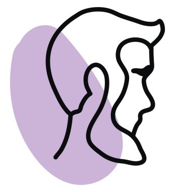 Yeni saç kesimi, illüstrasyonu, vektörü beyaz arka planda olan adam..