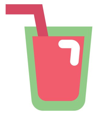 Beyaz arkaplanda pembe doğum günü suyu, illüstrasyon, vektör..