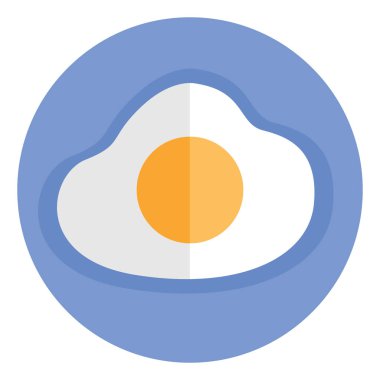 Kızarmış yumurta, illüstrasyon, vektör, beyaz arka planda..