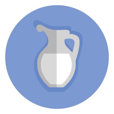 Bir sürahi süt, illüstrasyon, vektör, beyaz arka planda..