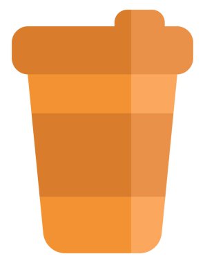 Beyaz arka planda turuncu bardak, illüstrasyon, vektör.