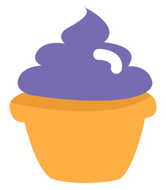 Mor renkli kek, illüstrasyon, vektör, beyaz arka planda..