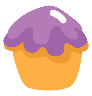 Mor renkli kek, illüstrasyon, vektör, beyaz arka planda..