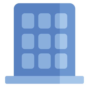 Beyaz arkaplanda şehir gökdeleni, illüstrasyon, vektör.