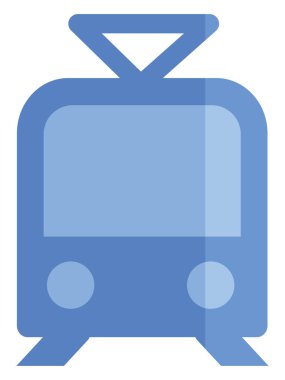 Şehir tramvayı, illüstrasyon, vektör, beyaz arka planda.