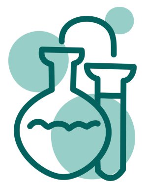 Beyaz arkaplanda sıvı transferi, illüstrasyon, vektör.