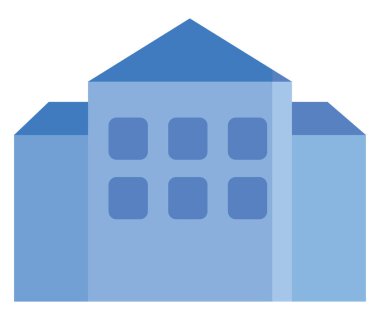 Şehir okulu, illüstrasyon, vektör, beyaz arka planda.