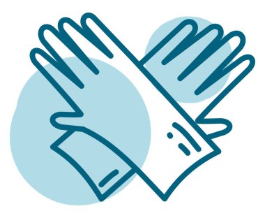 Beyaz arka planda temizlik eldivenleri, illüstrasyon, vektör..