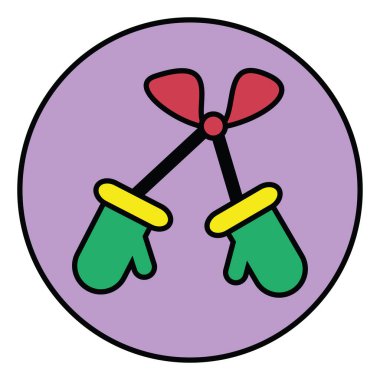 Noel eldivenleri, illüstrasyon, vektör, beyaz arka plan.