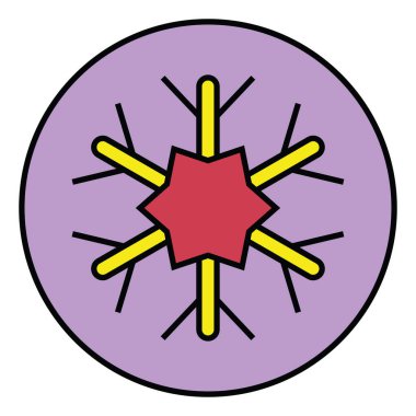 Beyaz zemin üzerinde küçük bir kar tanesi, illüstrasyon, vektör.