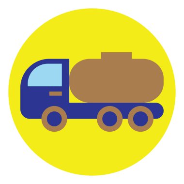 Beyaz arka planda tankı, illüstrasyonu, vektörü olan büyük bir kamyon..