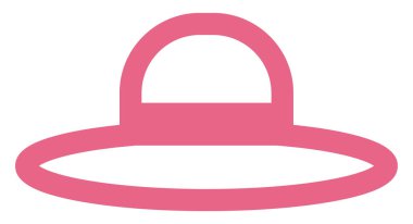 Pembe yaz şapkası, illüstrasyon, vektör, beyaz arka plan.