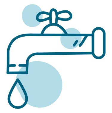 Su musluğu, illüstrasyon, vektör, beyaz arka planda.