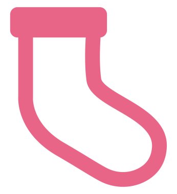 Beyaz arka planda pembe çorap, illüstrasyon, vektör..