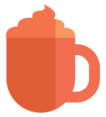 Beyaz arka planda çırpılmış krema, illüstrasyon, vektör ile kapuçino..