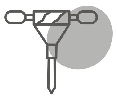 Yapı taşı matkabı, illüstrasyon, vektör, beyaz zemin üzerinde.