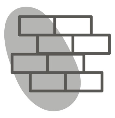 Beyaz arka planda duvar binası, illüstrasyon, vektör.