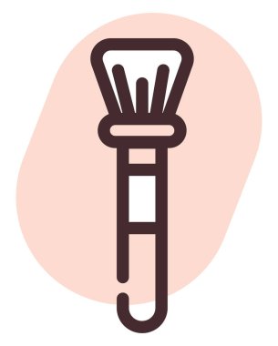 Beyaz arkaplanda kozmetik fırça, illüstrasyon, vektör.