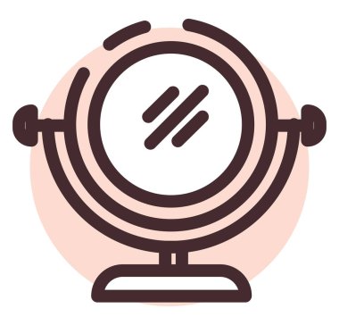 Makyaj aynası, illüstrasyon, vektör, beyaz arkaplan.