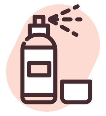 Beyaz arka planda yüz spreyi, illüstrasyon, vektör..