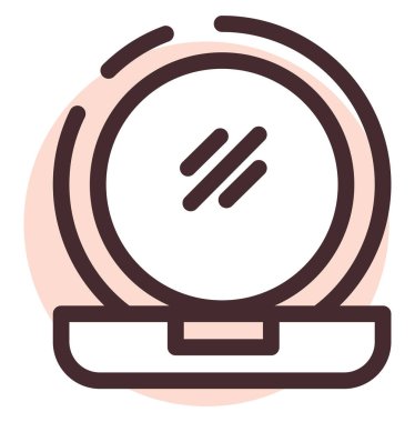 Beyaz arka planda kozmetik yüz pudrası, illüstrasyon, vektör.