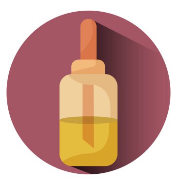 Beyaz arka planda kozmetik yağ, illüstrasyon, vektör.