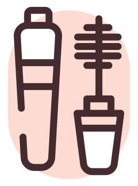 Kozmetik rimel, illüstrasyon, vektör, beyaz arkaplan.