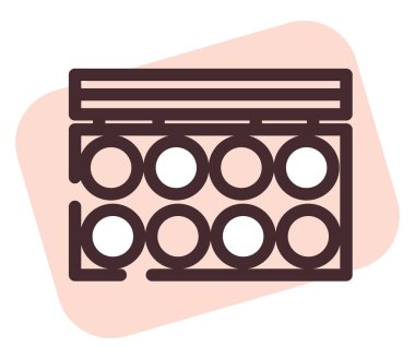 Göz farı paleti, illüstrasyon, vektör, beyaz arkaplan.