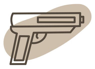 Suç silahı, illüstrasyon, vektör, beyaz arka planda..