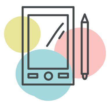 Çizim tableti, illüstrasyon, vektör, beyaz arkaplan üzerinde.