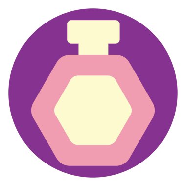 Beyaz arka planda pahalı bir parfüm, illüstrasyon, vektör..