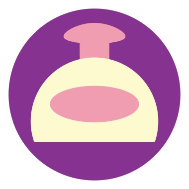 Küçük şişedeki parfüm, illüstrasyon, vektör, beyaz arka planda..