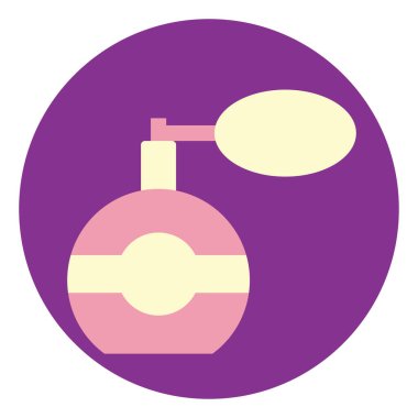 Beyaz arka planda pembe vücut parfümü, illüstrasyon, vektör..