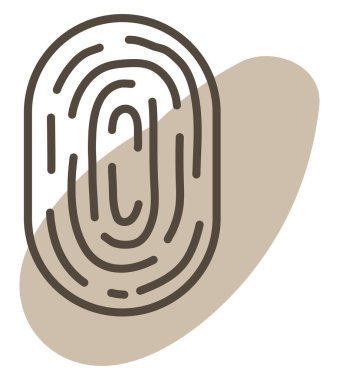 Beyaz arka planda suç parmak izi, illüstrasyon, vektör..