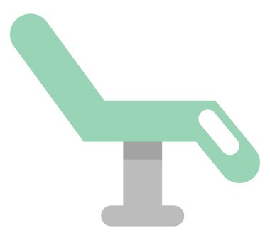 Beyaz arka planda dişçi koltuğu, illüstrasyon, vektör.