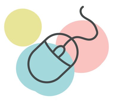 Beyaz arkaplanda bilgisayar faresi, illüstrasyon, vektör.